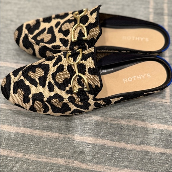 Rothy's Double Bit Leopard Loafer Mule 9 - Picture 4 of 5